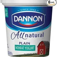 Dannon All Natural Quart Plain Nonfat Yogurt, 32 Ounce -- 6 per case.
