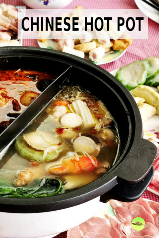 Chinese hot pot (火锅, huoguo, steamboat) is a popular cooking style that involves everyone cooking their food in a shared pot of broth.
