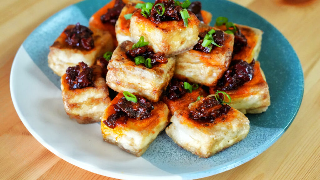 spicy crispy tofu recipe featured image