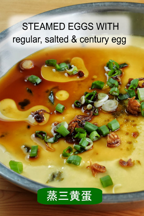 A beloved Cantonese recipe combines salted, century, and regular eggs, resulting in rich flavor and perfect comfort food.
