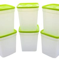 Arrow Reusable Plastic Storage Container Set, 6 Pack, 1 Quart / 4 Cup Each &ndash; Food, Meal Prep, Leftovers &ndash; Freeze, Store, Reheat - Clear Container Set With Lids &ndash; BPA-Free, Dishwasher / Microwave Safe