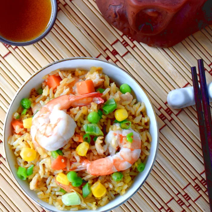 chicken fried rice with shrimp