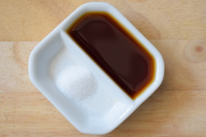 salt and soy sauce