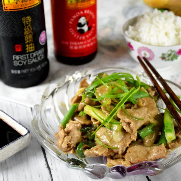 ginger and spring onion beef stir fry