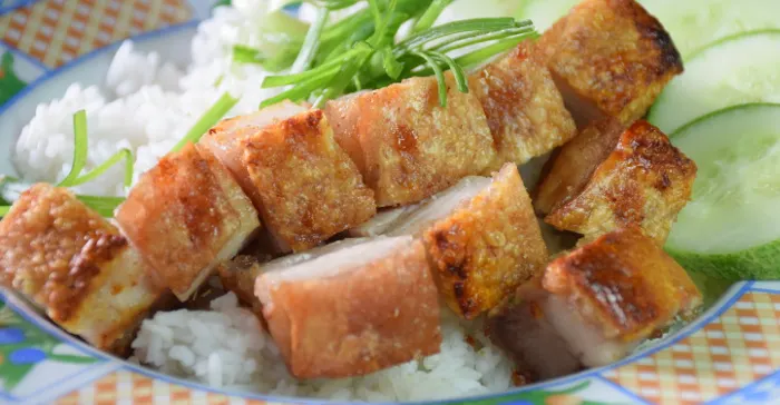 Chinese roast pork with rice