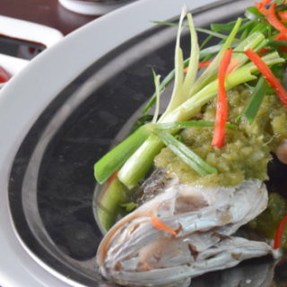 Chinese steamed fish with ginger paste