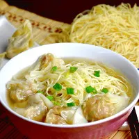 Cantonese style wonton and wonton soup