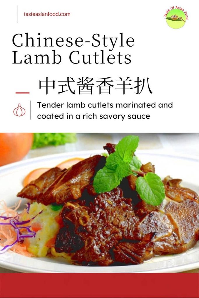 Chinese-style lamb cutlets served with steamed rice, lettuce, cucumber, and tomato