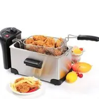 Secura Stainless Steel Deep Fryer with Basket, 3.2 Quart