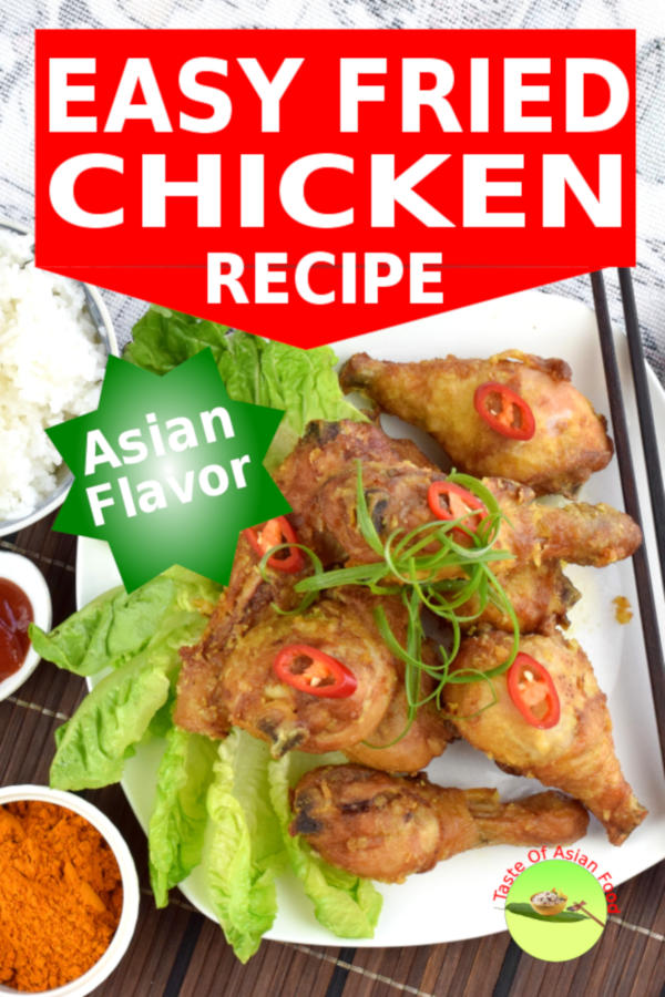 Easy fried chicken with crispy skin and deep Asian flavor inside, the result of marinating it overnight. Yummy !