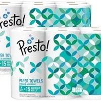 Amazon Brand - Presto! Flex-a-Size Paper Towels, Huge Roll, 12 Count = 30 Regular Rolls