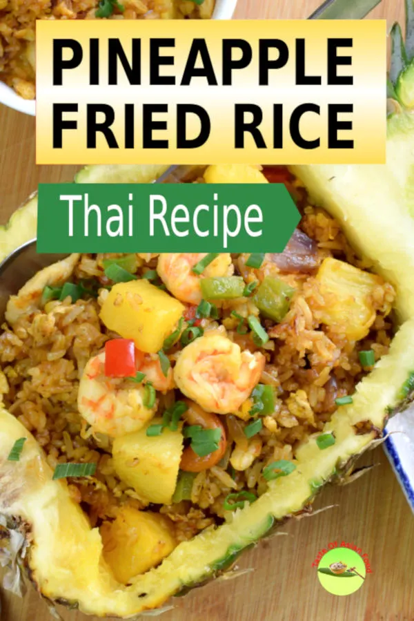 Pineapple fried rice is the only fried rice cooked with fruits and curry powder. The sweetness of the diced pineapple provides a balance to the savory taste of shrimp and chicken. Your guests will be pleasantly surprised to see this Thai fried rice served in the pineapple bowl.