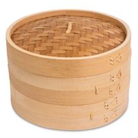 BirdRock Home 10 Inch Bamboo Steamer | Classic Traditional Design | Healthy Cooking | Great for dumplings, vegetables, chicken, fish | Steam Basket | Natural