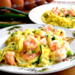 Shrimp with eggs scramble, Chinese style