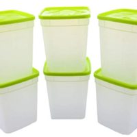 Arrow Reusable Plastic Storage Container Set, 6 Pack, 1 Quart / 4 Cup Each – Food, Meal Prep, Leftovers – Freeze, Store, Reheat - Clear Container Set With Lids – BPA-Free, Dishwasher / Microwave Safe