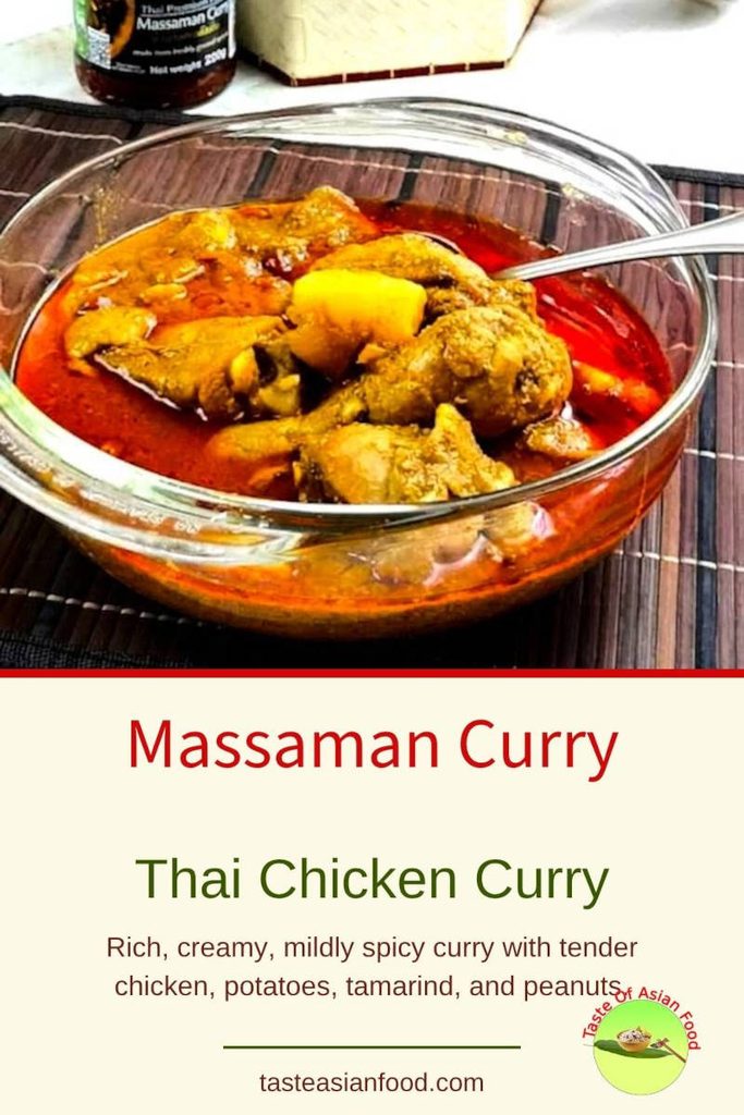 Rich and creamy Massaman curry with chicken and potatoes