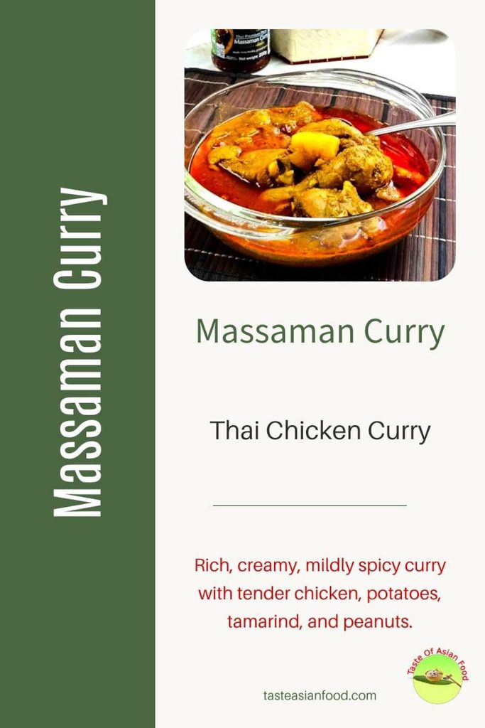 Homemade Massaman curry with tender chicken, potatoes, and peanuts