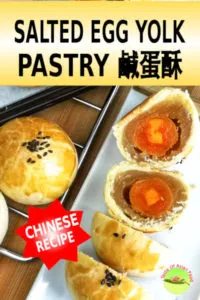Chinese salted egg yolk pastry (蛋黄酥, 鹹蛋酥, Harm Tarn Soh) is an all-time favorite among the Chinese, particularly during the Mid-Autumn Festival and Chinese New Year.
