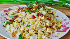 Chinese sausage fried rice featured image