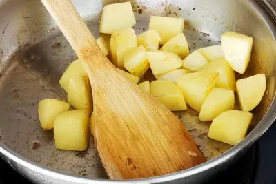 brown the potatoes