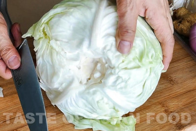 Cabbage roll - remove cabbage stem