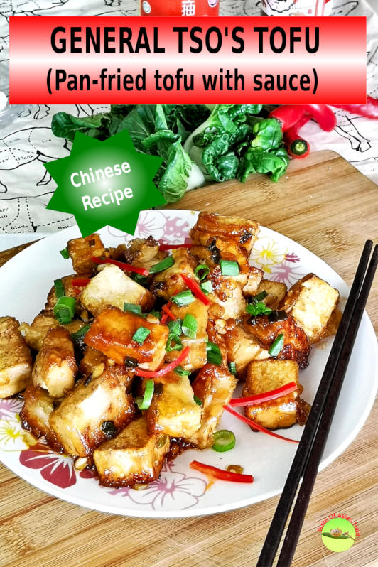 The idea of making General Tso's tofu sprouts from the request from diners who are looking for vegetarian dishes. It is a pan-fry tofu dish coated with the same sauce for General Tso's chicken. The tofu soaks up the flavor like a sponge and makes it exceptionally flavorful.