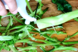 Stir fry Chinese vegetables - peel off the surface