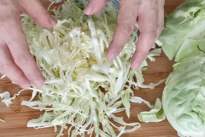 shredded cabbage for cabbage thoran