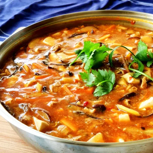 Szechuan hot and sour soup with egg