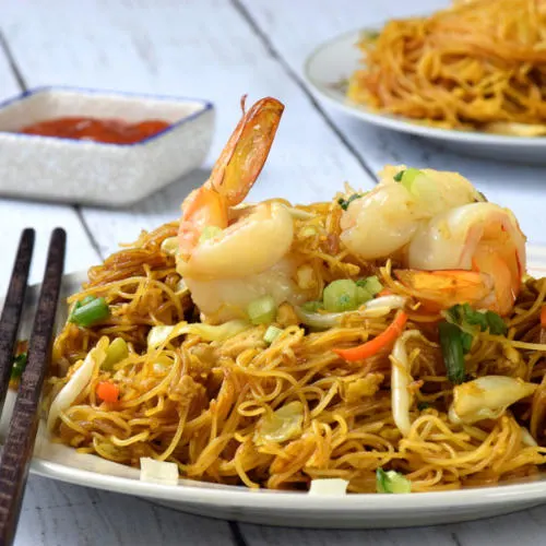 A closer look at the Singapore noodles.