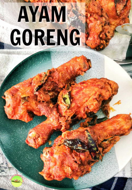 Ayam goren (Malaysian fried chicken) is spicy, aromatic, full of curry flavor and addicitve. The Malaysian curry powder is the indispensable ingredient to create the unique flavor.
