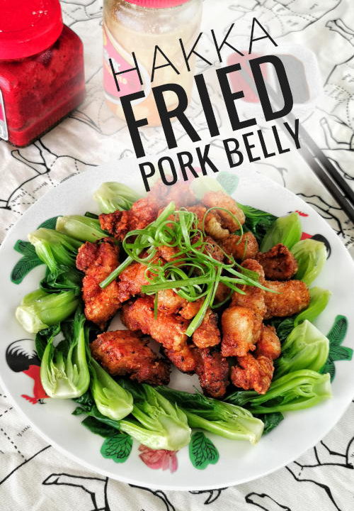 fried pork belly is a traditional Hakka recipe that uses fermented beancurd and Chinese five-spice powder as the main ingredients to marinate the meat.
It has become a popular dish among the Chinese family due to its simplicity and unique savory taste.  fried pork belly
