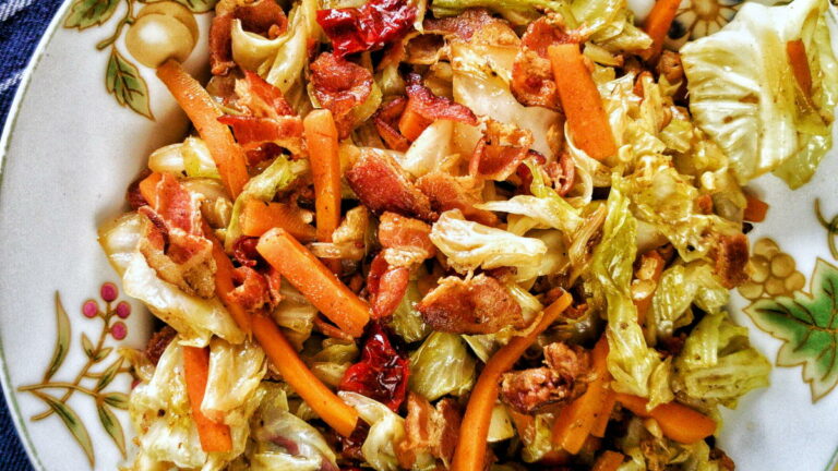 bacon cabbage stir fry featured image