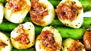 Pan-seared scallops with asparagus stir-fry - How to cook with XO sauce (best result)