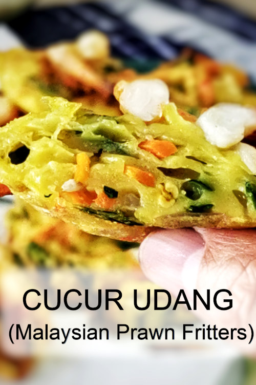 Cucur udang has a crunchy exterior and soft interior. It is popular street food in Malaysia, a must-try Asian style prawn fritters.
