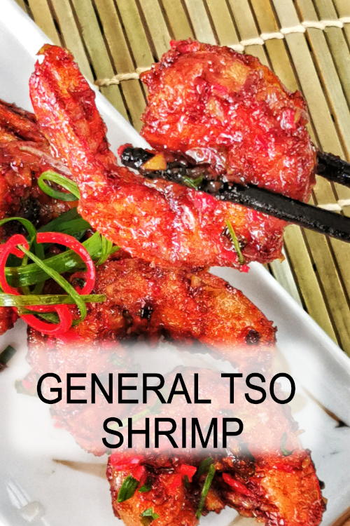 General Tso shrimp is coated with savory, sweet, and sour sauce with a crispy exterior. Quick and easy recipe with deep savory flavor.

