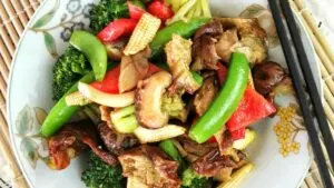 Vegan chicken stir fry