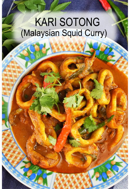 Kari sotong. Best dry curry serves with rice, roti canai, and naan.