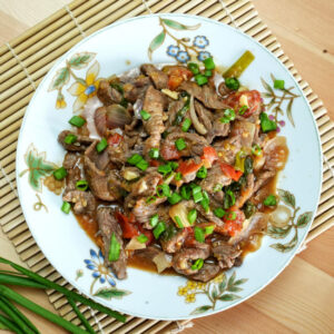Beef and tomato stir-fry recipe square 1