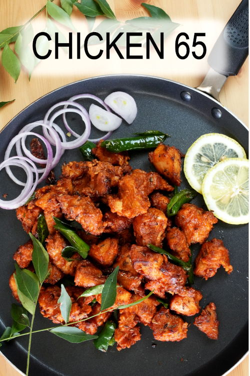 The chicken 65 recipe is side dish and appetizer. It is a famous Indian dish prepared with various spices and fried.