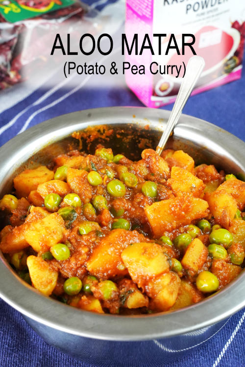Aloo Matar gravy recipe - How to cook potatoes and peas curry
