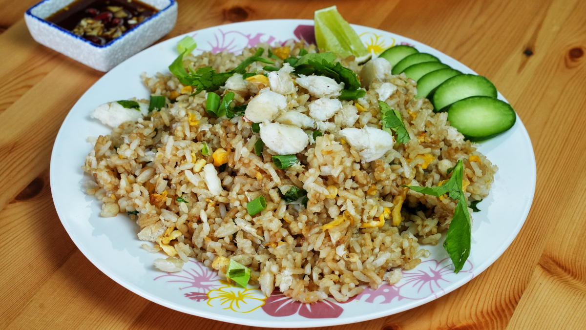 Crab fried rice Thai style - quick and easy recipe