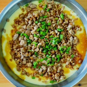Steamed eggs with minced pork (2) recipe square
