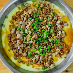 Steamed eggs with minced pork (2) recipe square new