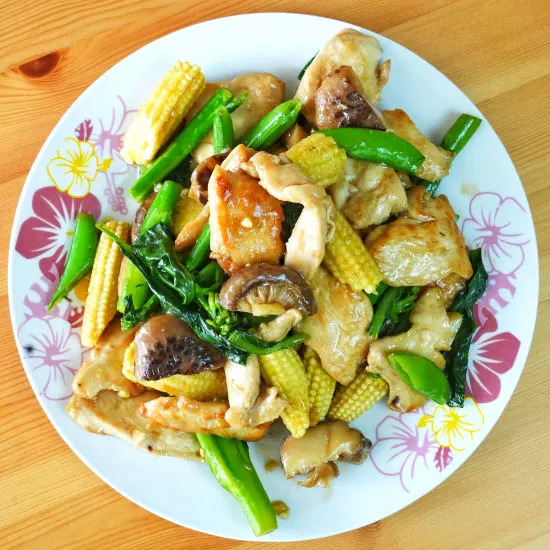 stir-fry chicken with mushrooms (4) recipe square