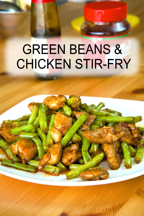 A green beans and chicken stir-fry seasoned with a mix of Cantonese and Sichuan flavor. Its unique spicy flavor is absolutely amazing.