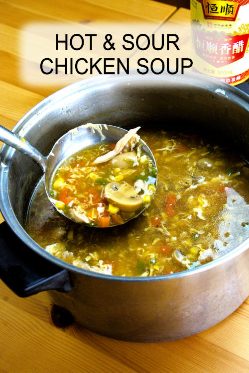 Hot and sour chicken soup with corn recipe with simple ingredients. Make your chicken broth from scratch or use ready-made stock. It is delicious!