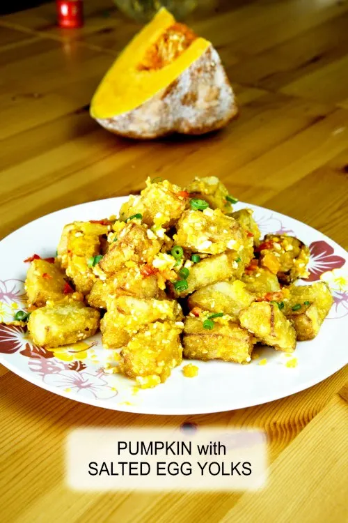chinese style pumpkin with salted egg yolk recipe