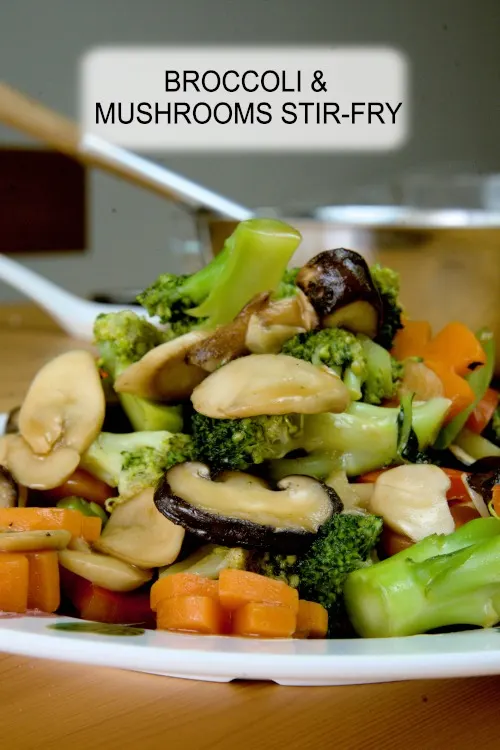 Broccoli with mushroom Chines style is an easy stir-fry Chinese recipe. 