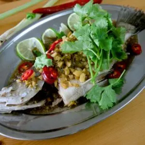 Thai steamed fish square